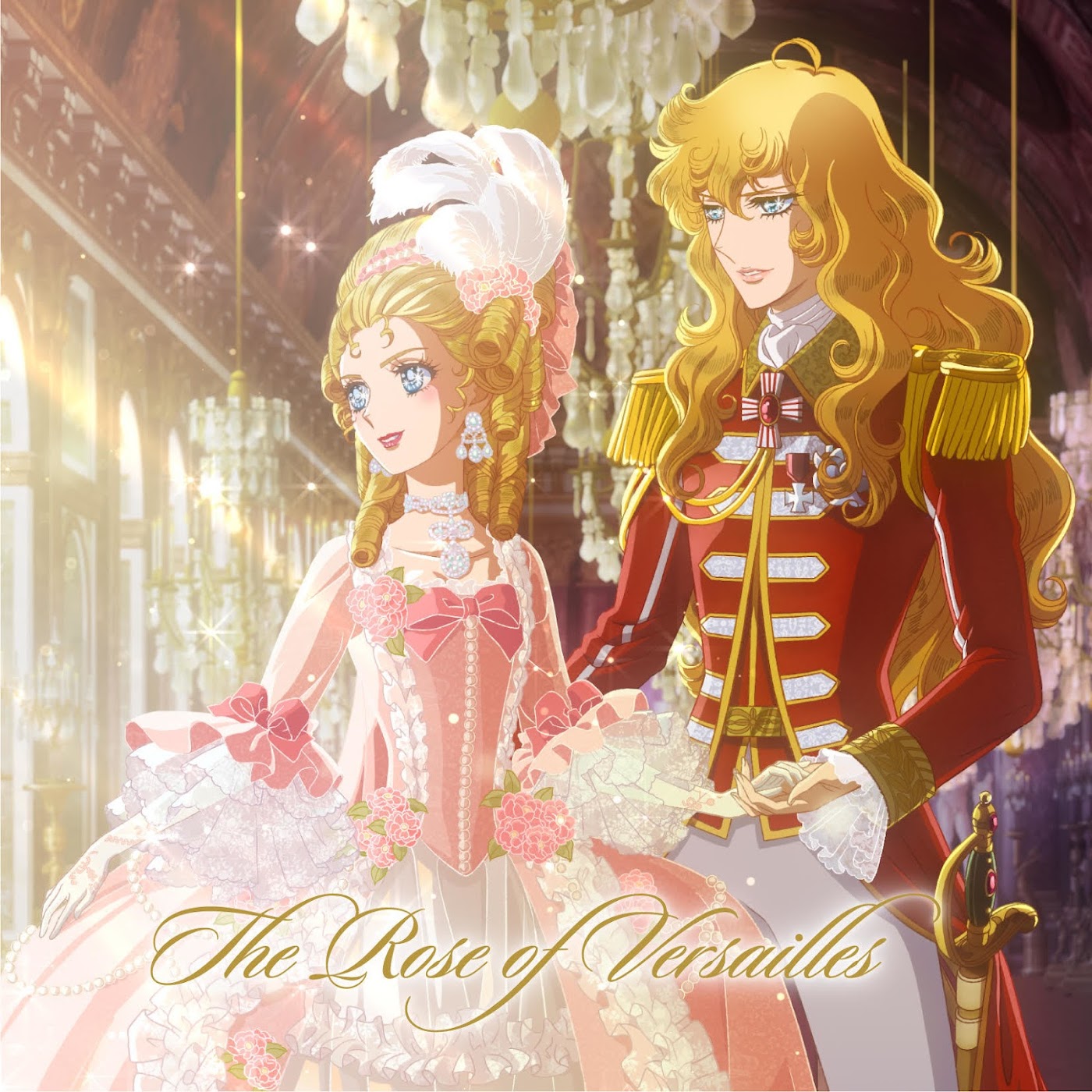Cover album Theme Song Versailles no Bara (Movie dari Oscar (CV: Miyuki Sawashiro), Marie Antoinette (CV: Aya Hirano), André (CV: Toshiyuki Toyonaga) & Fersen (CV: Kazuki Kato) di Matikiri