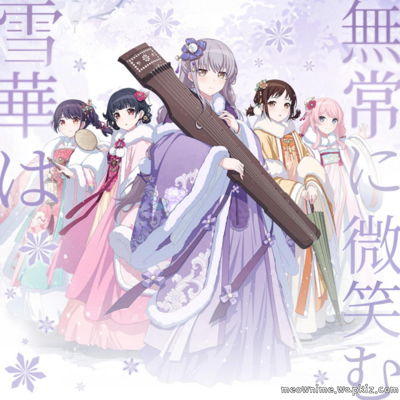 Cover lagu Yukina Minato (CV: Aina Aiba) × Anon Chihaya (CV: Rin Tateishi) × Rimi Ushigome (CV: Rimi Nishimoto) × Tsukushi Futaba (CV: mika) × Tsugumi Hazawa (CV: Hisako Kanemoto) - Snowflakes Smile Ephemerally di Matikiri