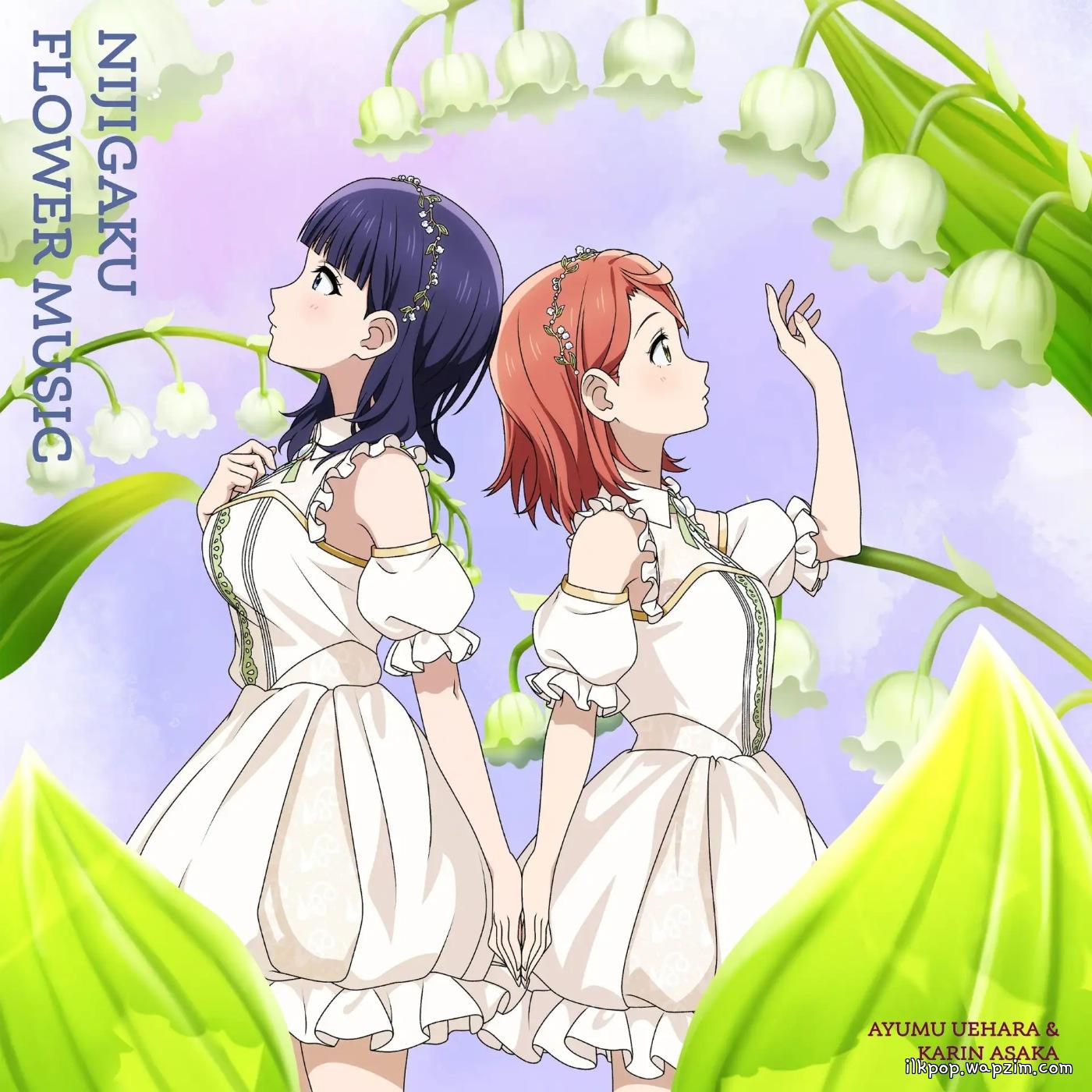 Cover album NIJIGAKU FLOWER MUSIC Theme Song dari Ayumu Uehara (CV: Aguri Onishi), Karin Asaka (CV: Miyu Kubota) di Matikiri