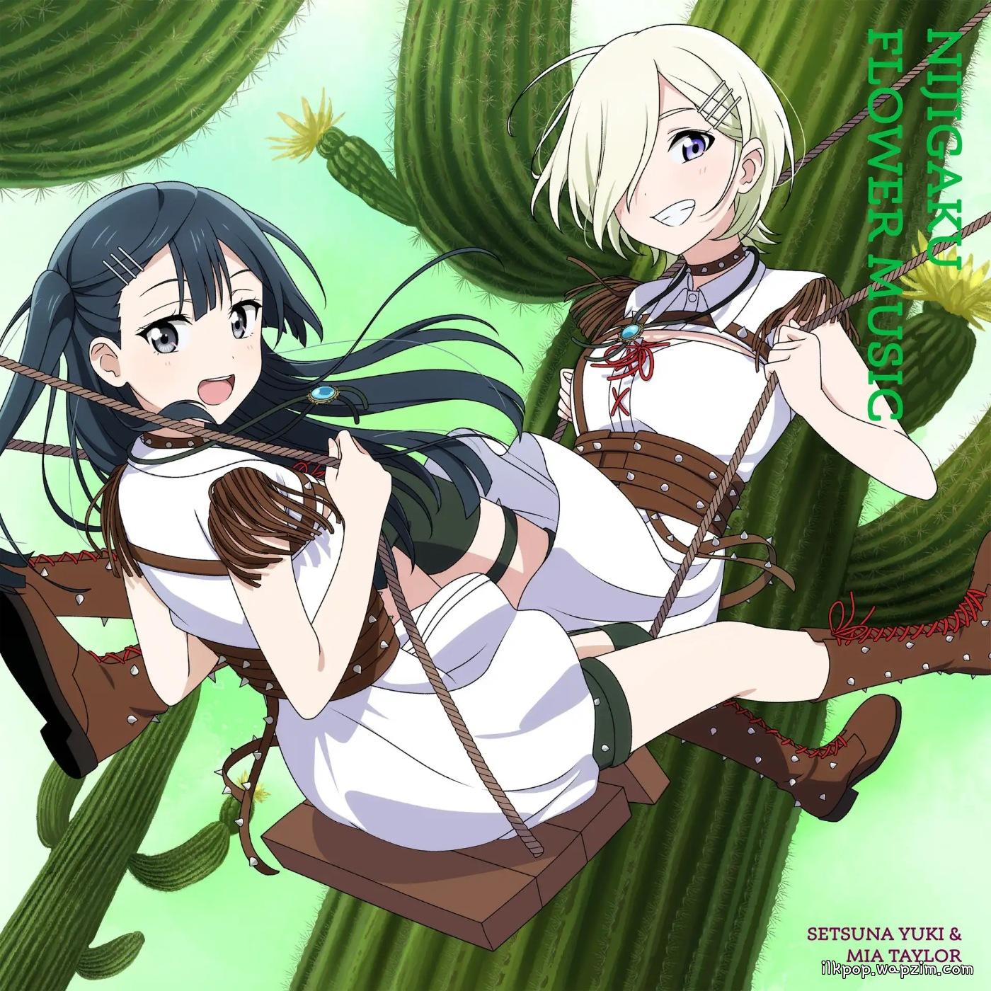 Cover album NIJIGAKU FLOWER MUSIC Theme Song dari Setsuna Yuuki (CV: Coco Hayashi), Mia Taylor (CV: Shuu Uchida) di Matikiri