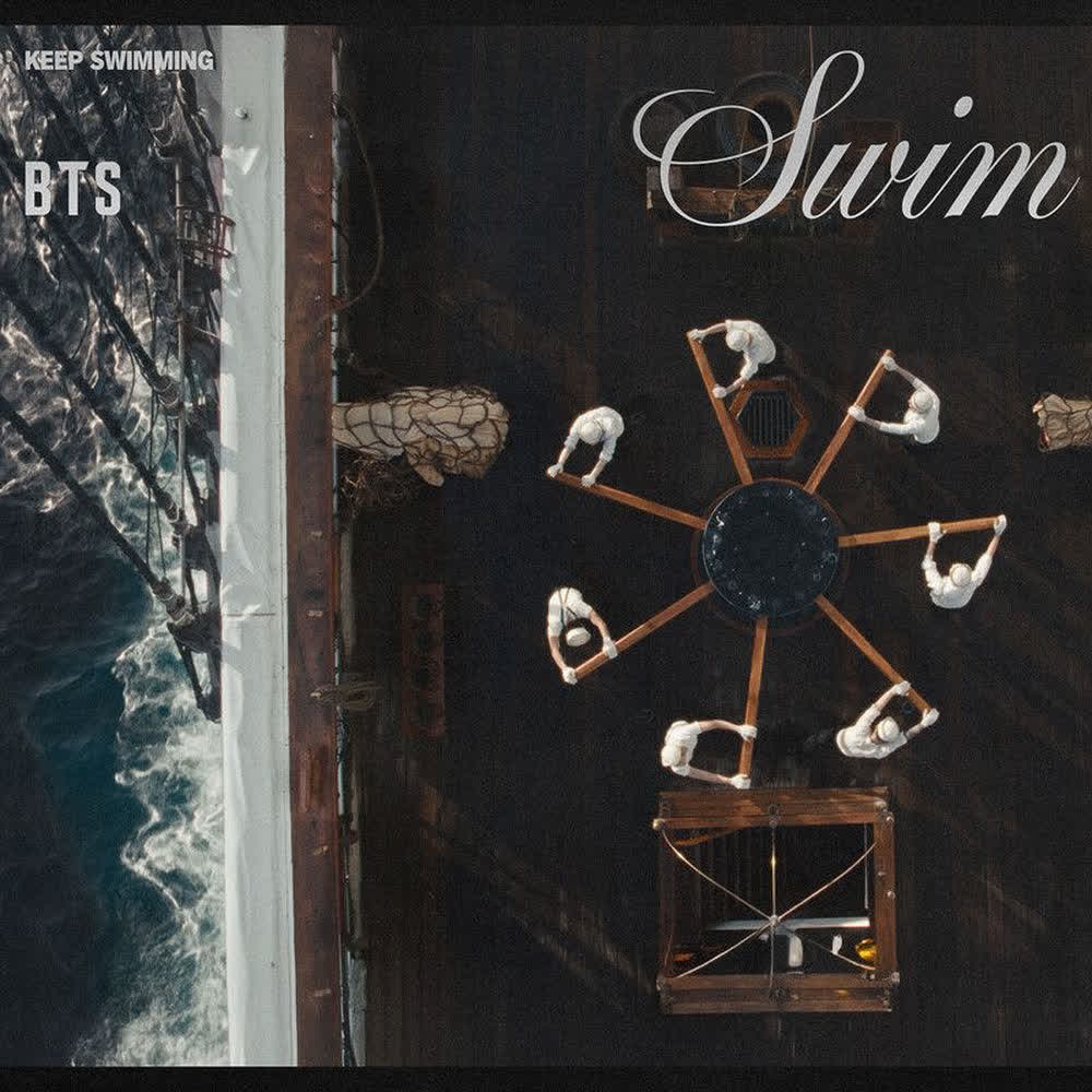 Cover album KEEP SWIMMING dari BTS di Matikiri
